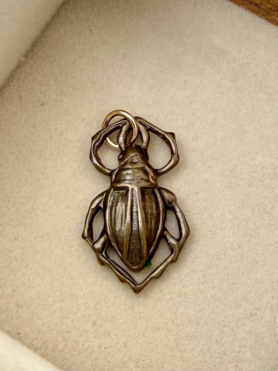 No. 042: Art Deco Egyptian Revival Brass Scarab — product photo